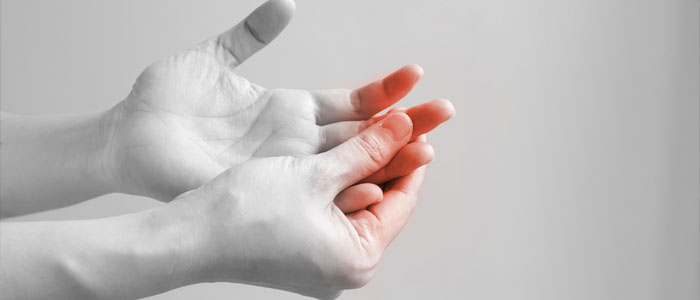 person with neuropathy in hands